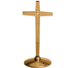 Textured Lined Bronze Altar Cross