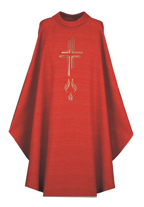 Red Cross and Flame Gothic Chasuble