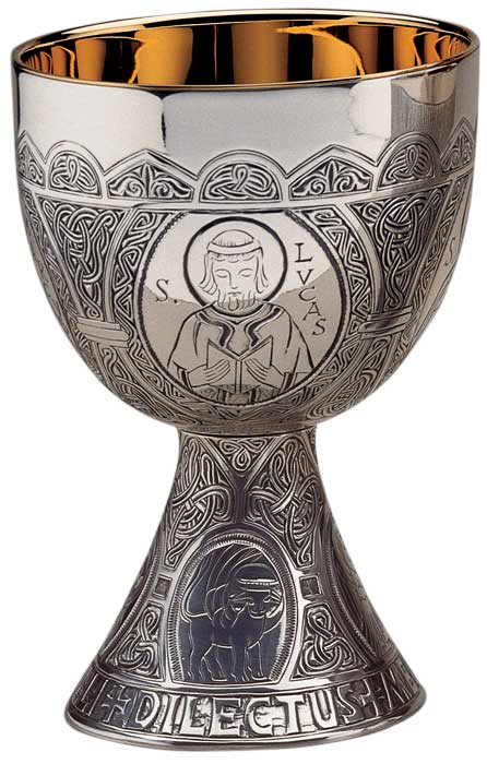 Celtic Styled Evangelists Chalice Silver Plated Celtic Evangelists