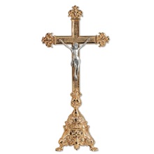 Ornate Bronze Altar Crucifix