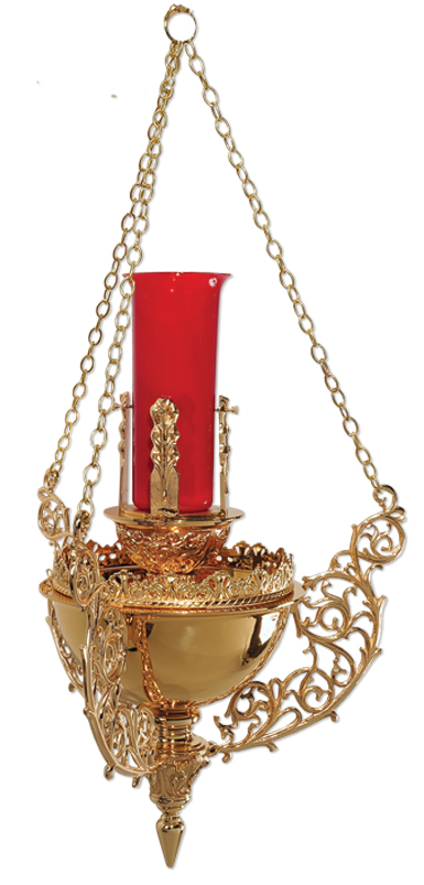 Bronze Hanging Sanctuary Lamp with Bracket