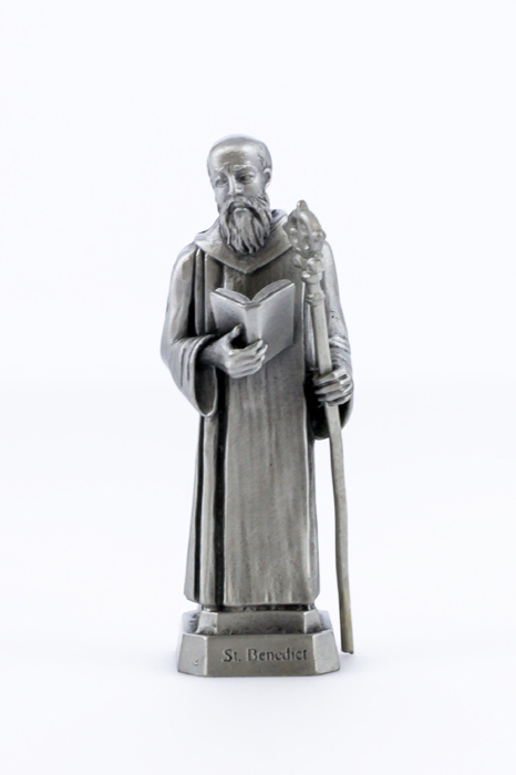 St. Benedict Pewterette Statue