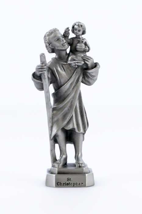St. Christopher Pewterette Statue