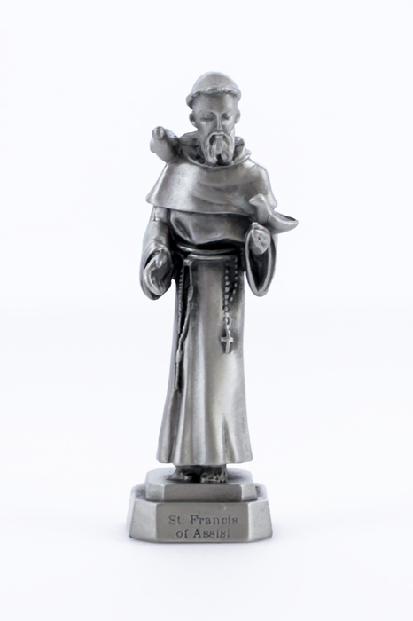 St. Francis of Assisi Pewterette Statue