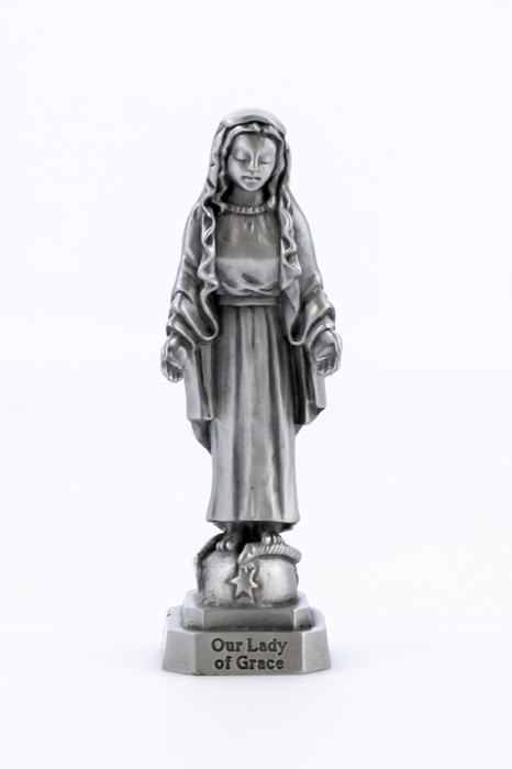 Our Lady of Grace Pewterette Statue