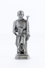 St. Justin Pewterette Statue