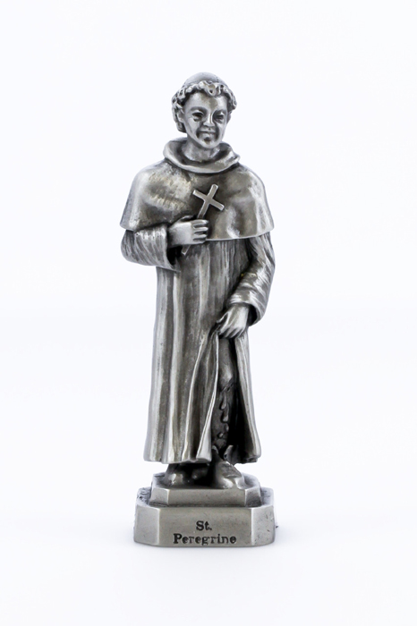 St. Peregrine Pewterette Statue