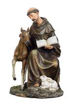 Seated St. Francis and Horse Statue