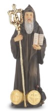 Hand Painted St. Benedict Statue