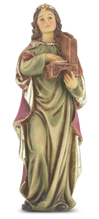 Hand Painted St. Cecilia Statue