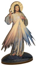 6" Divine Mercy Wood Statuette