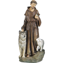 St Francis With Wolf, Lamb, and Bird