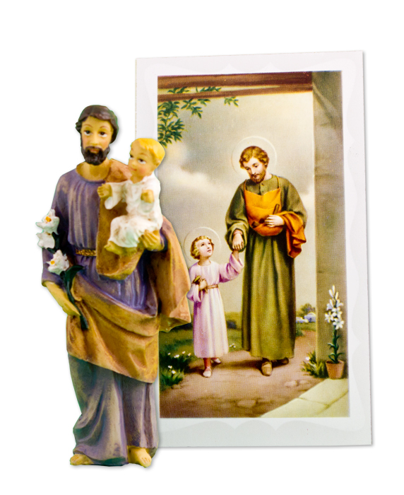 4" St. Joseph and Child Statue