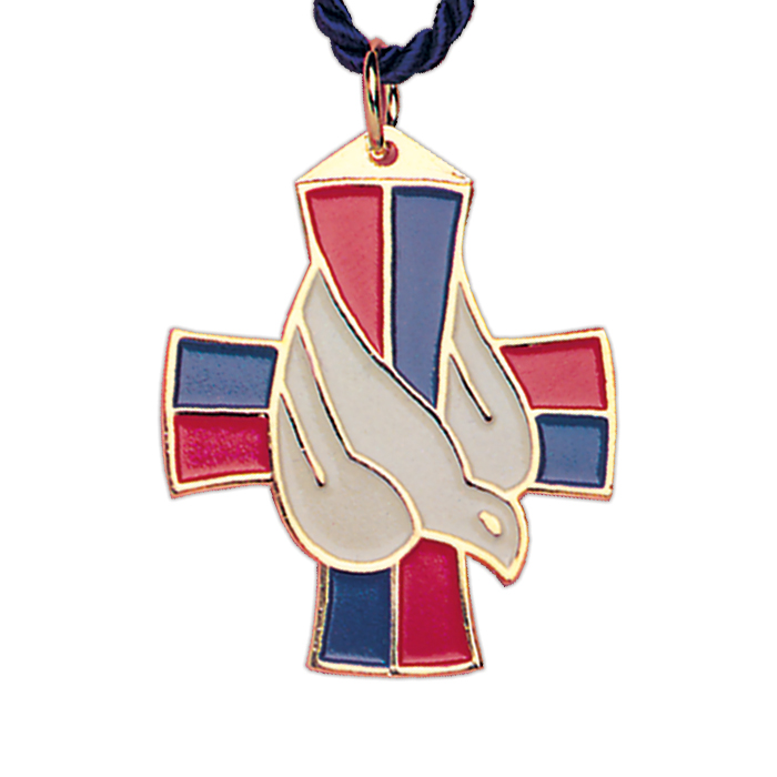 Holy Spirit Dove and Cross Pendant