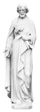 St. Joseph with Cross and Lilies Marble Statue