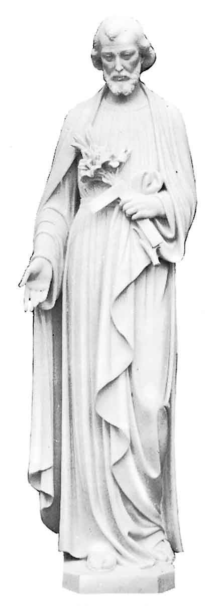 St. Joseph with Cross and Lilies Marble Statue