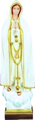 White and Gold Vinyl Our Lady of Fatima Statue