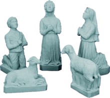 Granite Vinyl Children of Fatima with Sheep Statues