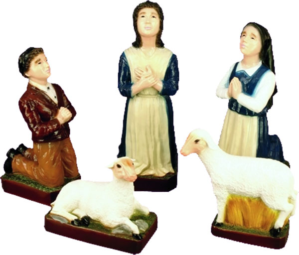 Full Color Vinyl Children of Fatima with Sheep Statues