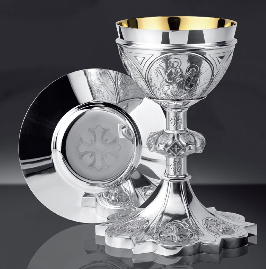 Life of Christ Chalice & 6 1/4  Dish Paten