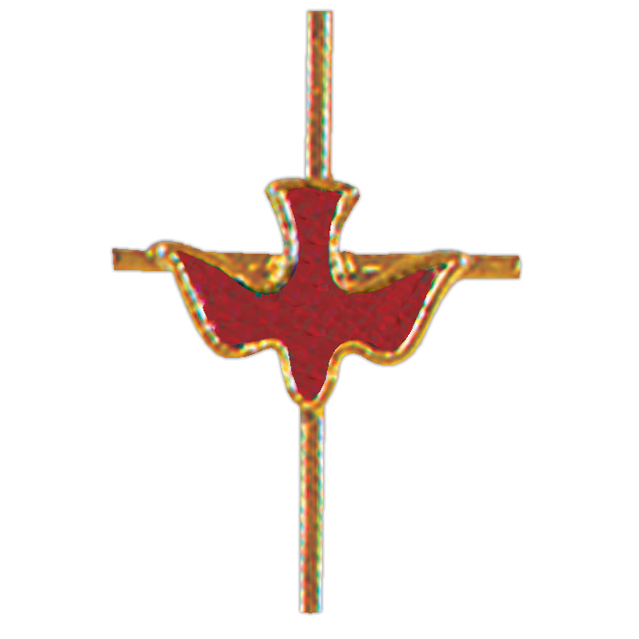 Gold Cross and Holy Spirit Lapel Pin