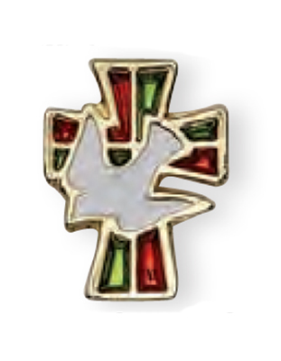 Multi Color Cross Holy Spirit Lapel Pin