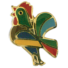 DeColores Rooster Lapel Pin