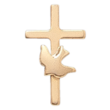 Confirmation Cross and Dove Lapel Pin