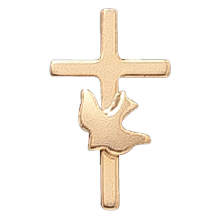 Confirmation Cross and Dove Lapel Pin