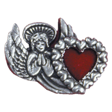 Guardian Angel with Heart Lapel Pin