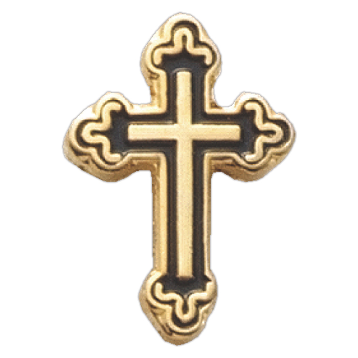 Budded Cross Lapel Pin