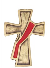 DEACON LAPEL PIN WITH RED