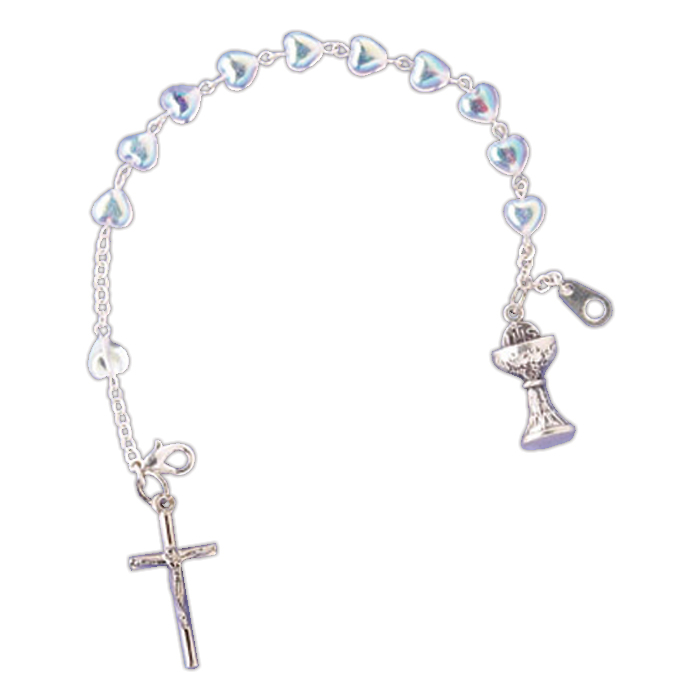 6 1/2" Aurora Borealis Rosary Bracelet