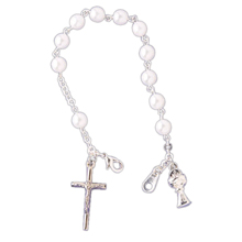 First Communion Pearl Rosary Bracelet