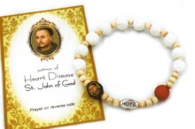 St. John of God White Lava Bead Bracelet