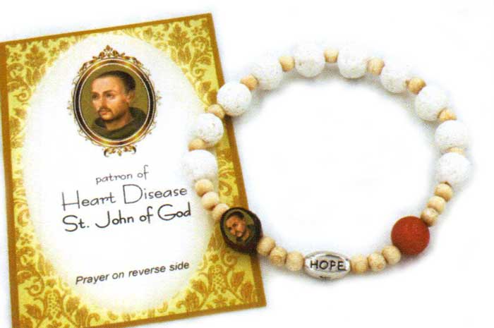 St. John of God White Lava Bead Bracelet