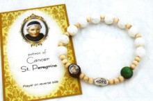 St. Peregrine White Lava Bead Bracelet