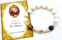 St. Alphonsus White Lava Bead Bracelet