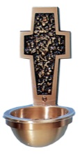 Bronze Wall Holy Water Font