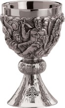Sterling Silver Four Evangelist Chalice and Bowl Paten