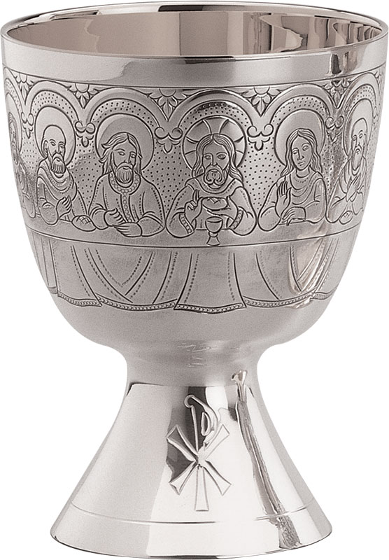 Last Supper Sterling Silver Chalice With Bowl Paten