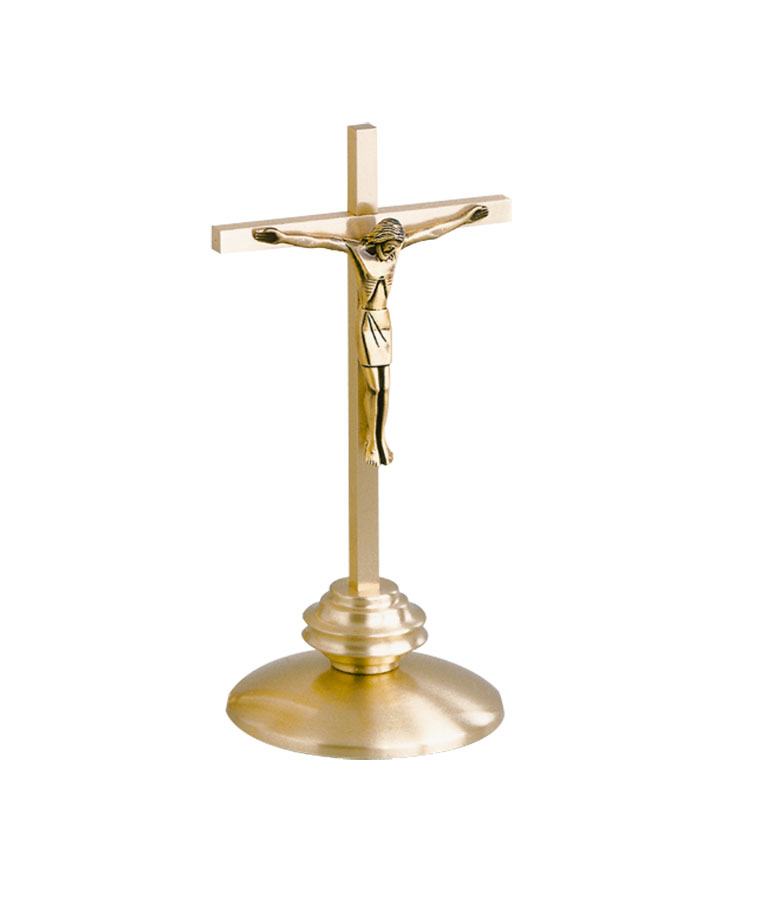 Satin Finish Bronze Tube Design Altar Crucifix