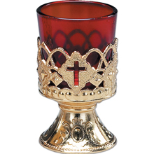 Small Ruby Glass Votive Stand