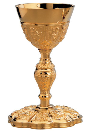 Florentine Gold Plated Chalice with Dish Paten