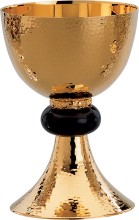 St. Patrick Hammered Finish Gold Plated Chalice