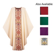 Gothic-cut Chasuble with Multi-color Brocade