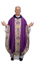 Dupion Gothic Chasuble with Banded Sleeves