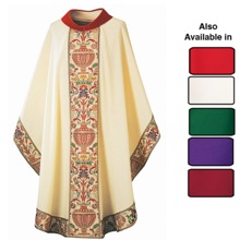 Dupion Gothic Chasuble Banded Sleeves and roll collar
