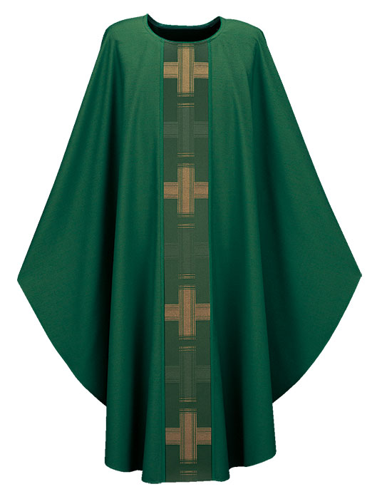 Dupion Gothic-cut Chasuble Cross Chast Band