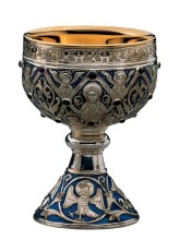 Brass Sterling Silver Plate Cup Germanic Chalice with Paten